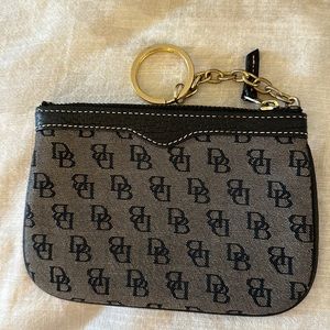 Dooney And Bourke Small Black Monogramed Wristlet